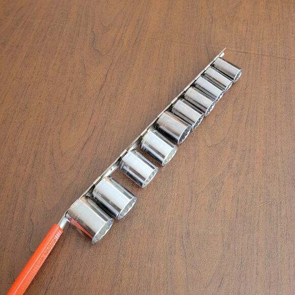 Vintage Craftsman USA Made 1/2" 10point metric socket set (15mm-27mm) - Picture 3 of 8